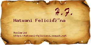 Hatvani Feliciána névjegykártya